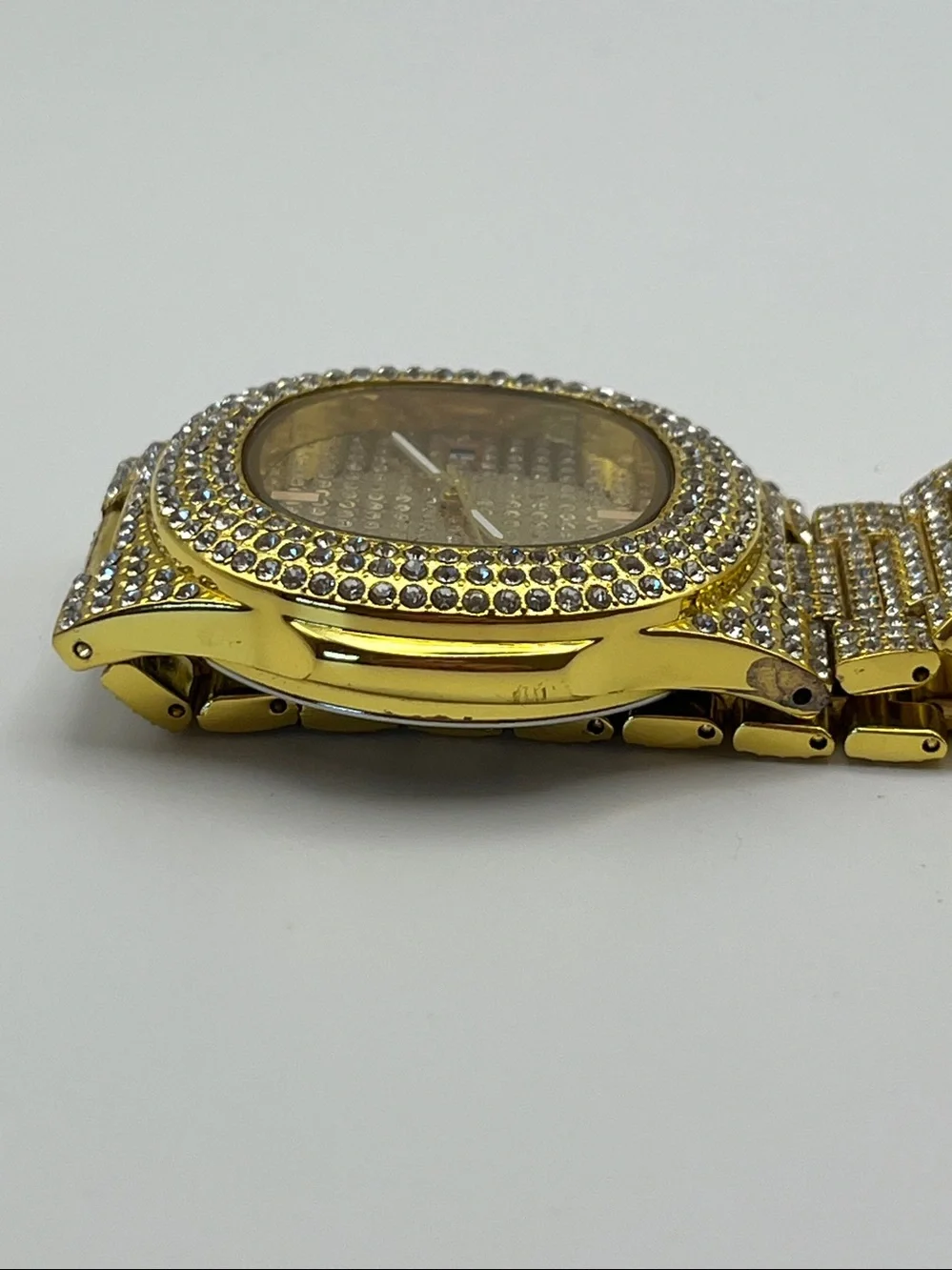 Gold-Tone Crystal Pavé Bracelet Watch